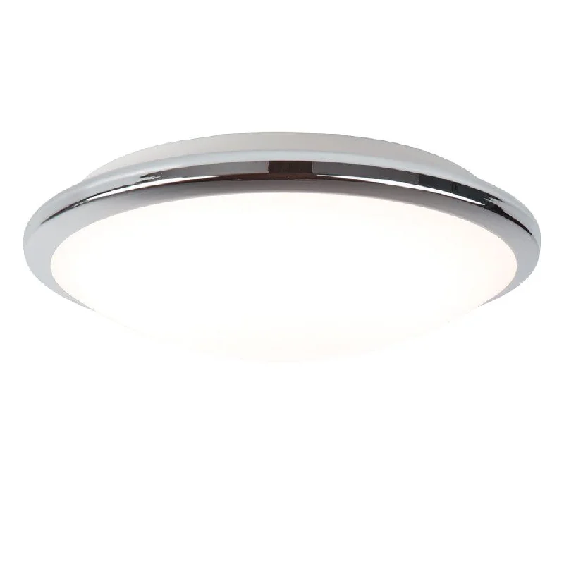 Knutsford Chrome/Frosted Glass Bathroom Ceiling Flush - 30cm