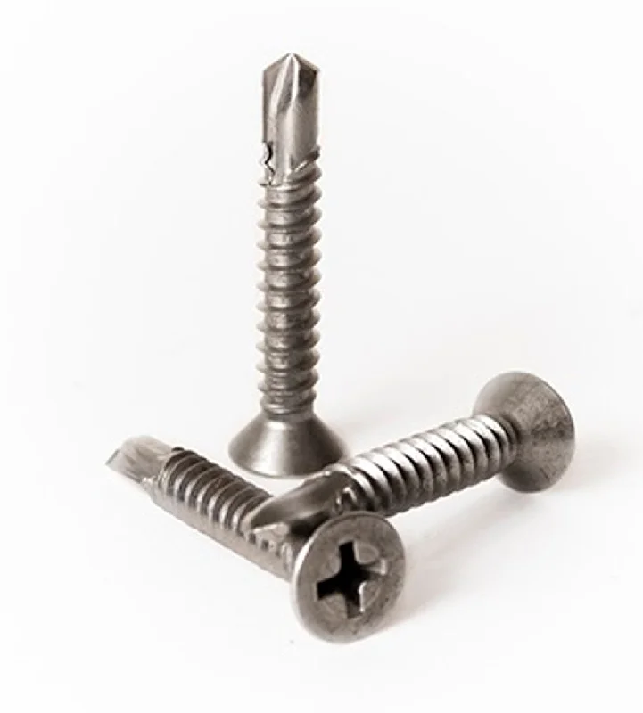 Kanebridge #12 x 1-1/2" Phillips Pan Head #3 Point 18-8 Stainless Steel Self Drilling Screws - 200 Qty