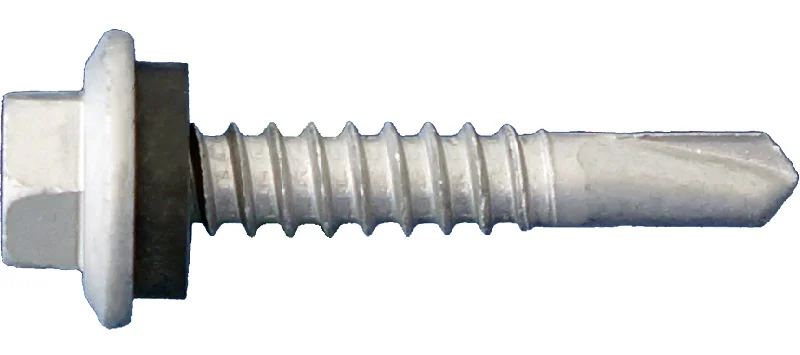 Daggerzâ„¢ 12" x 1-1/4" Hex Flange Self Drill Screws with Rubber Washer - 2500 Qty