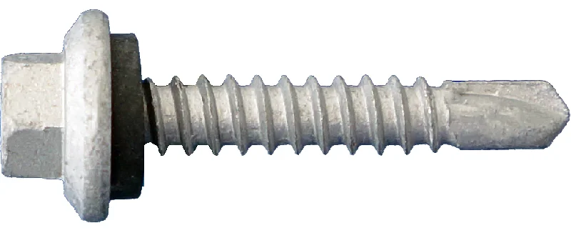 Daggerzâ„¢ 12" x 1" Hex Flange Head Self Drill Screws with Rubber Washer - 3000 Qty