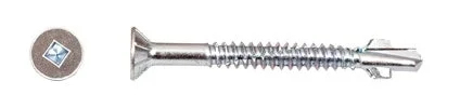 Muro M5 X 32 Mm (#12 X 1-1/4") Self Tapping Thread Screw, #2 Square Drive, Self Drilling Screw Tip, Bright Zinc Coating - 2400 Pcs