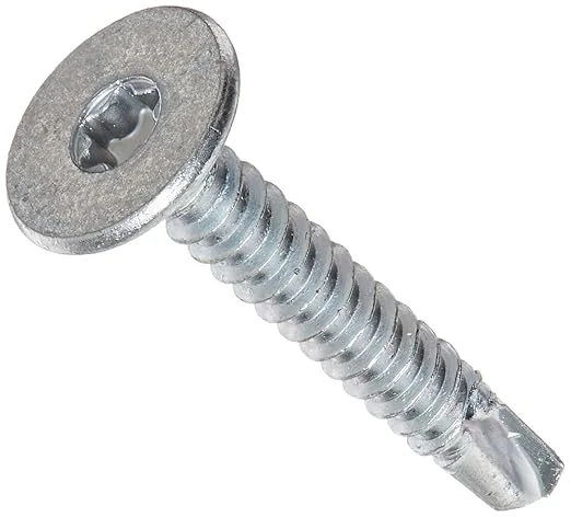 Muro #10 X 1" Fine Thread Screw, Lock Head, #2 Square Drive, Self Drilling Screw Tip, Bright Zinc Coating - 2000 Pcs