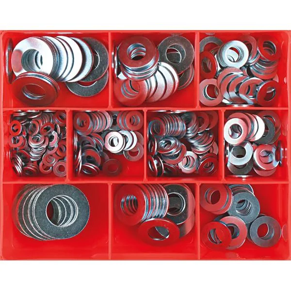 330Pc Mm/Sae Flat Steel Washer Assortment (Zinc) | Assortments - Washers