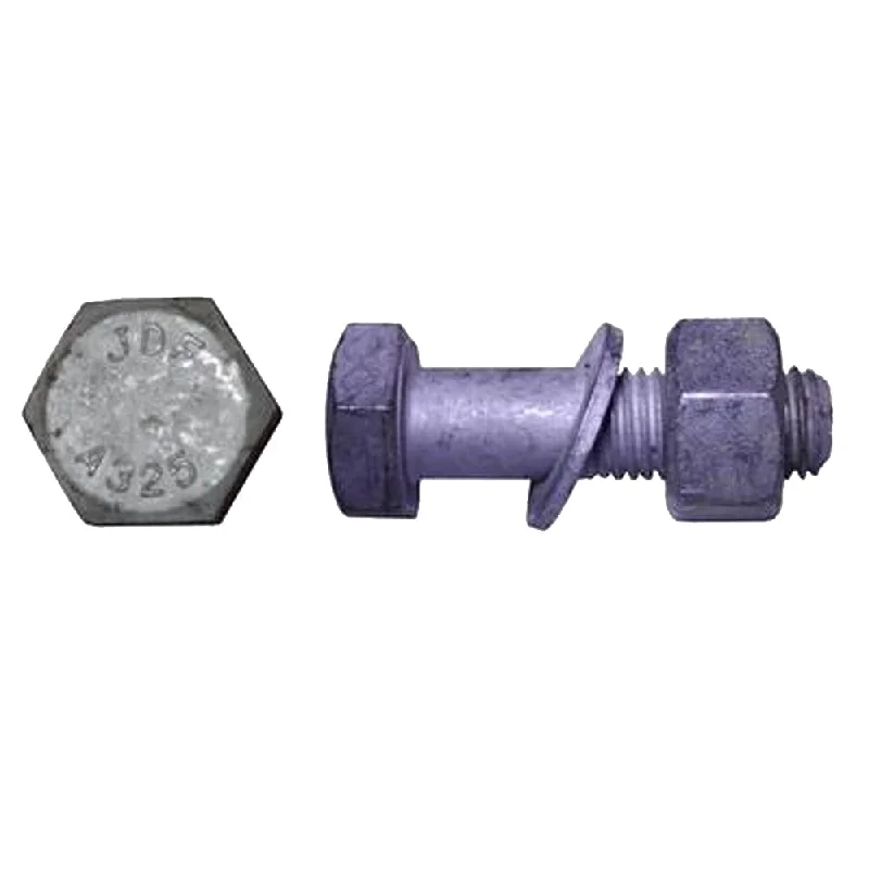 1" x 2-1/2" Galvanized A325 Structural Bolts