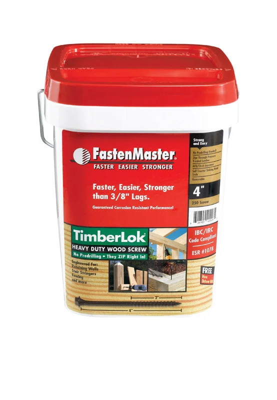 FastenMaster TimberLok No. 10 X 4 in. L Hex Epoxy Coarse Wood Screws 250 pk