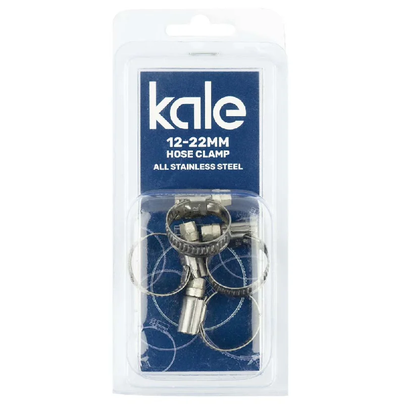 Kale WD9 12-22mm W3-R (4pk) - All Stainless  | Hose Clamps