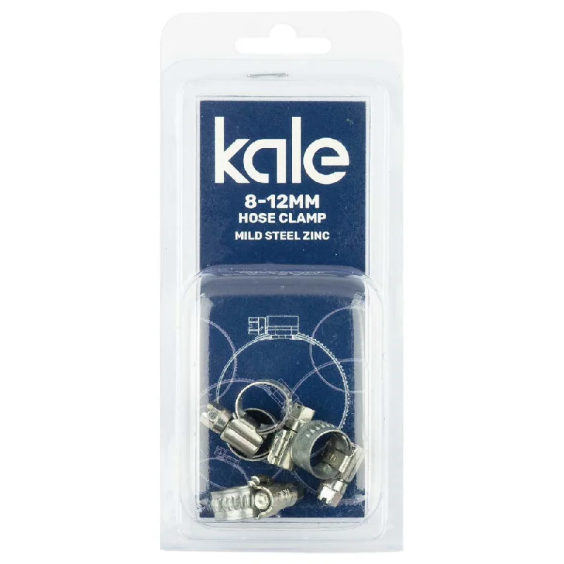 Kale WD9 8-12mm W1-R (4pk) - Mild Steel Zinc  | Hose Clamps