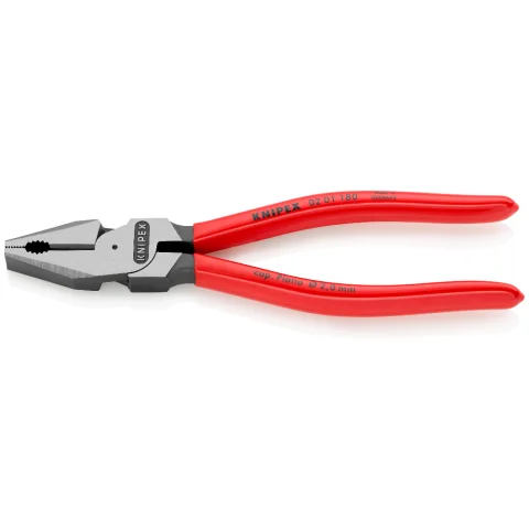 KNIPEX Pliers, Combination High Leverage, Plastic Coated, 180mm