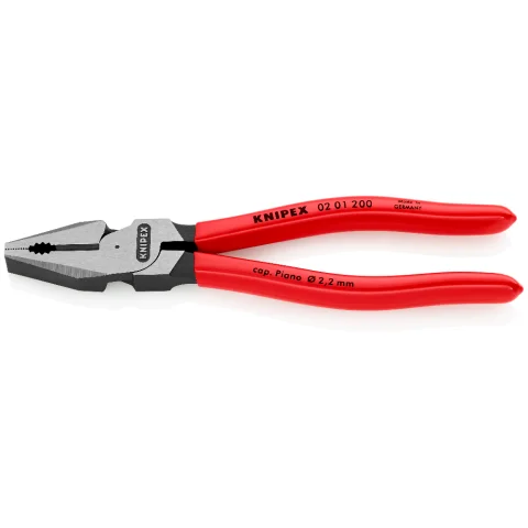 KNIPEX Pliers, Combination High Leverage, Plastic Coated, 200mm