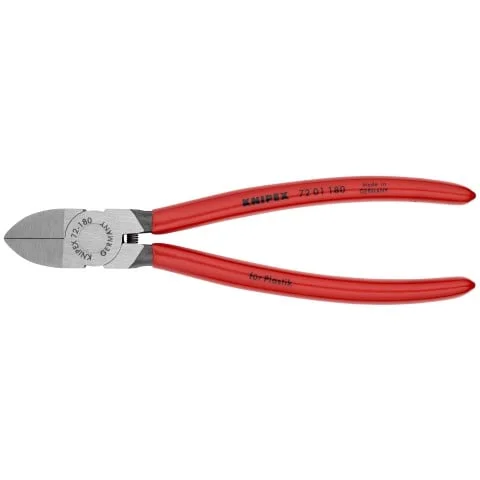 KNIPEX Pliers Diagonal Cut, Plastic Grip, 180mm