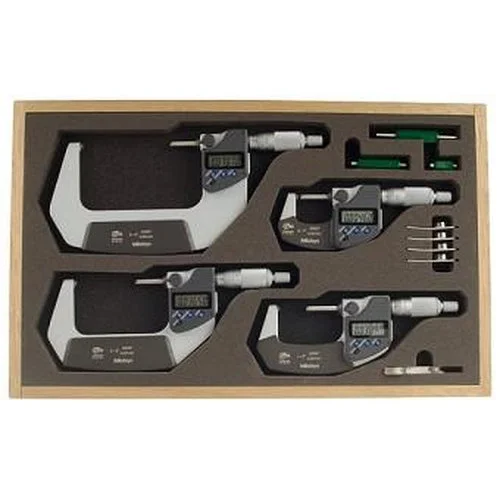 Mitutoyo Outside Micrometer Set of 4 Digital Micrometers