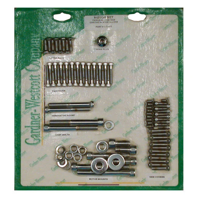 MOTOR SCREW SET, ALLEN - 58-64 PAN (NU) (SHORT BOLTS FOR STEEL D-RINGS)