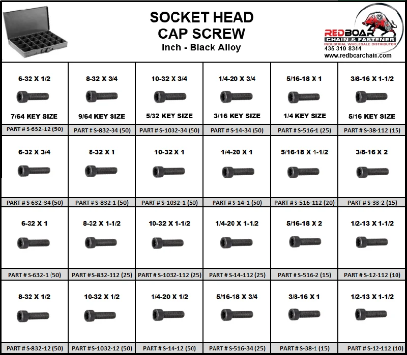 Socket Head Cap Screws Alloy Assortment in Large Durham Tray