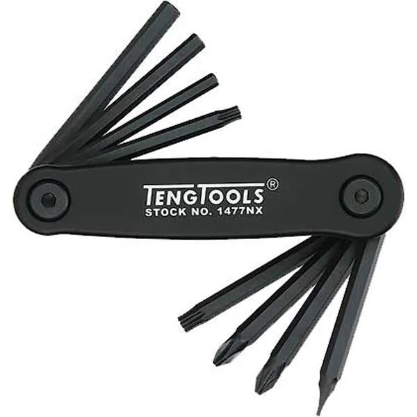 Teng 8Pc Fold-Up Key Set - Ft/Ph/Pz/Hex/Tx | Wrenches & Spanners - Sets