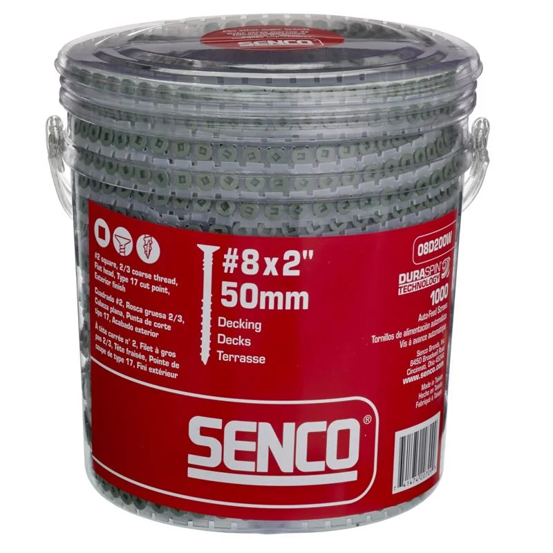 Senco DuraSpin No. 8 X 2 in. L Square Coarse Collated Wood Screws 1000 pk