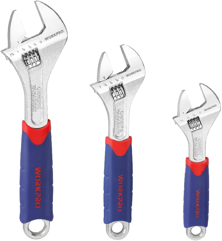 WORKPRO 3 Pcs Adjustable Wrench Set