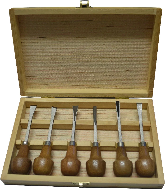 Xcel Carving Chisel Set with Wood Handles 6-pce