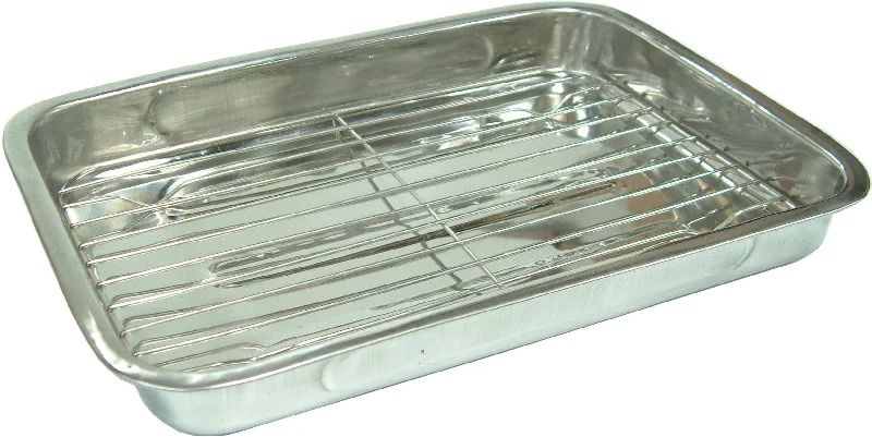 Xcel Oven Dish Stainless Steel with Rack and Handles 400mm