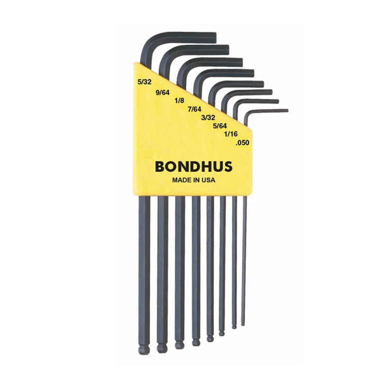 Bondhus 10932 Ball End L-Wrenches Set, 0.50 - 5/32", 8 Pc.