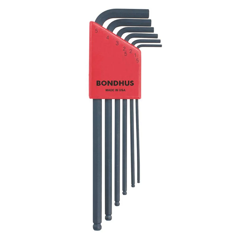 Bondhus 10946 Ball End Hex L-Wrenches Set, 1.5 - 5 mm, 6 Pc.