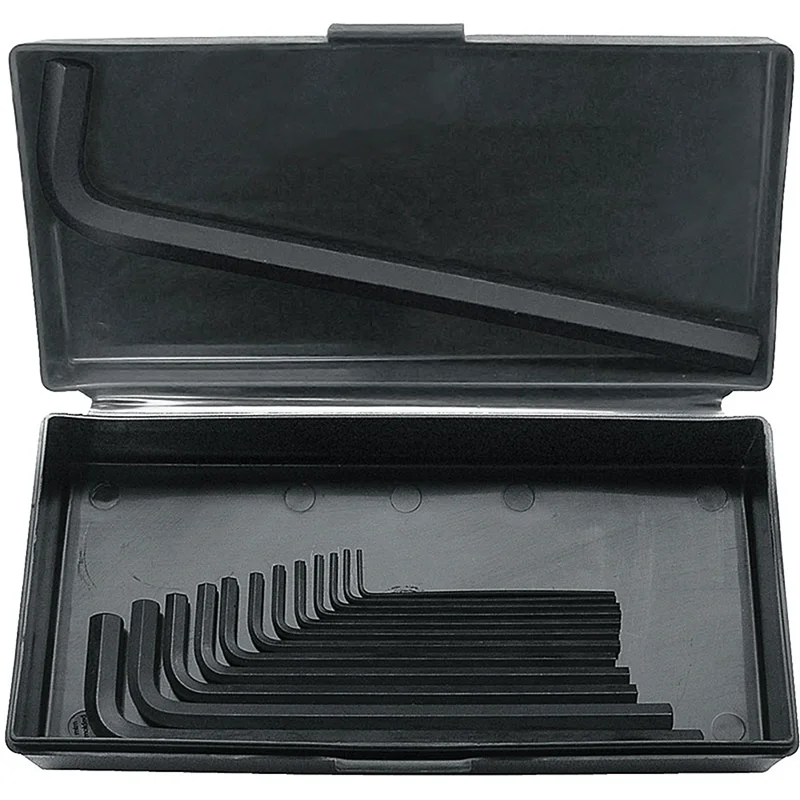 Bondhus 12396 Set of 10 Hex L-Wrenches, Sizes (1.5-12mm) in Metal Box