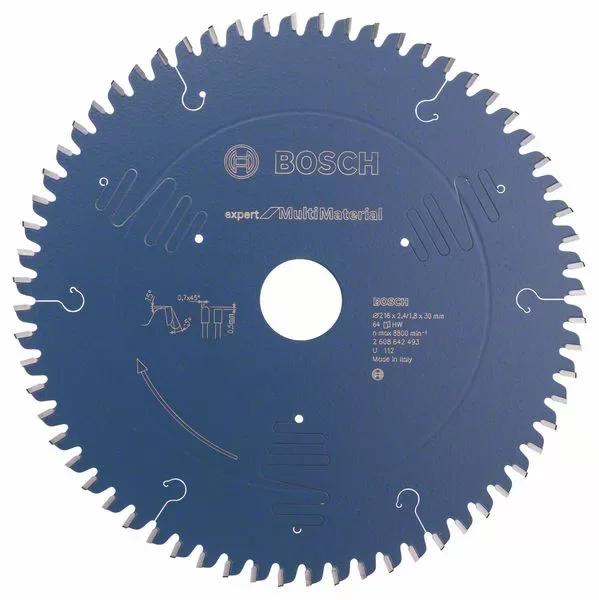 Bosch EXPERT Circular Saw Blade 216mm x 64T Multi Material for GCM 18V-216