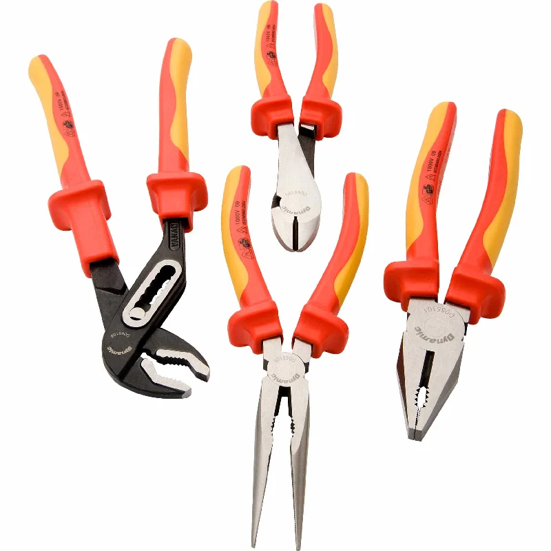 Plier Set with Insulated Handles, 4pc