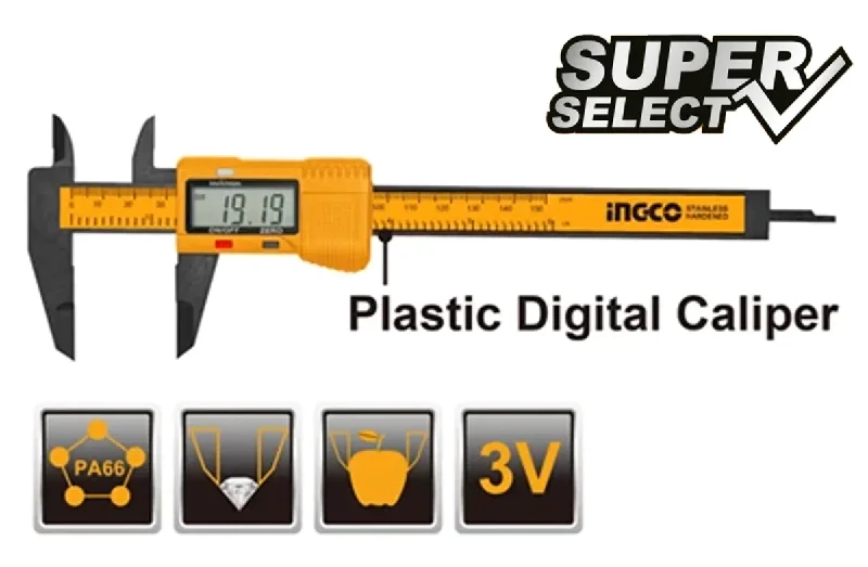 Ingco HDCP16150 Plastic Digital Caliper 150mm (SS)