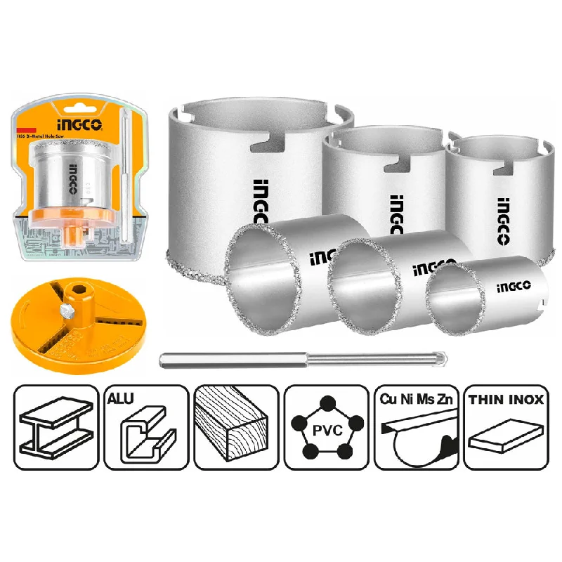 Ingco HSB4061 TCT Hole Saw Set (Carbide Gritted)