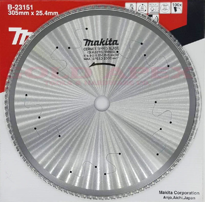 Makita B-23151 TCT Circular Saw Blade for Stainless 12"x100T (for LC1230)