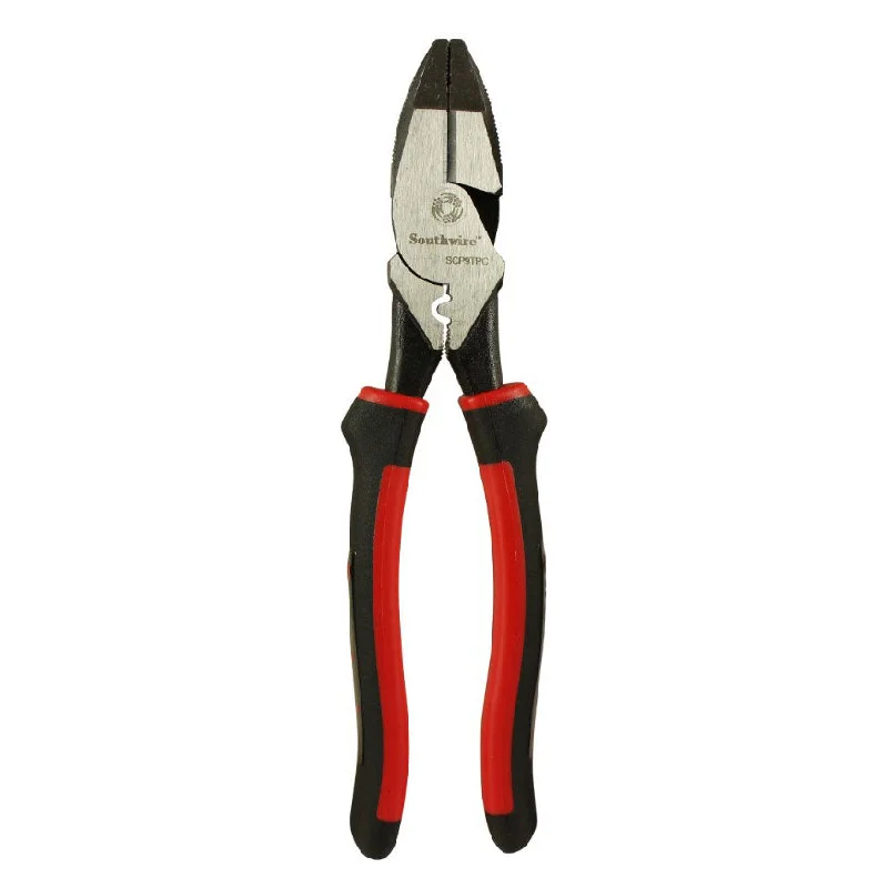 Southwire SCP9TPC 9" High-Leverage Side Cutting Pliers w/ Fish Tape Puller, Crimper, & Comfort Grip Handles