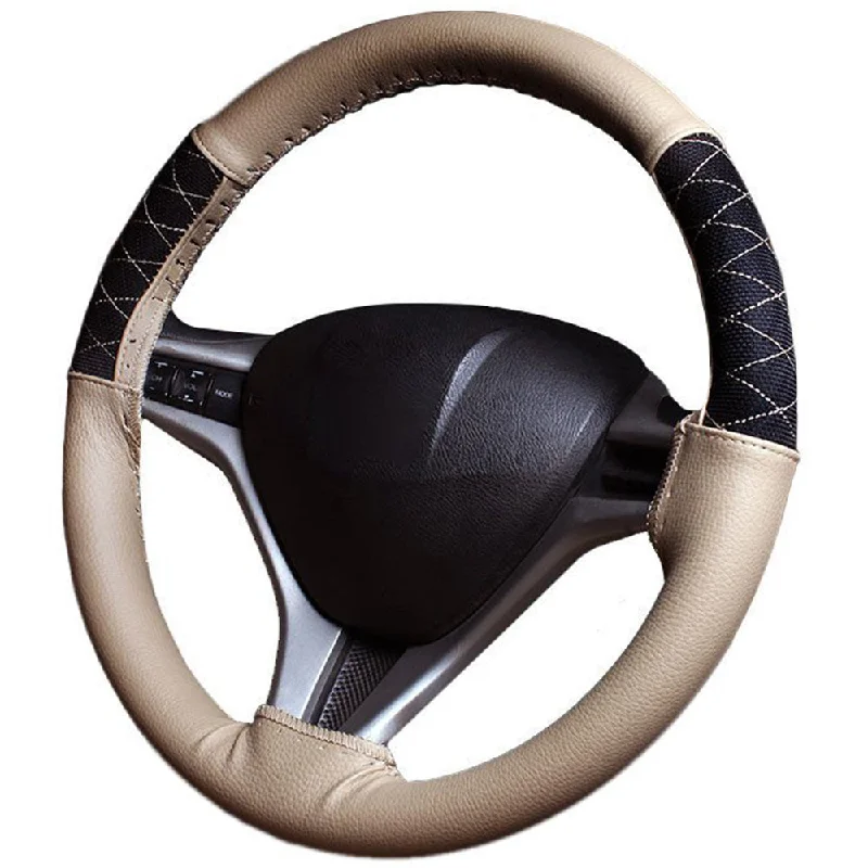 Car Steering Wheel Cover Beige