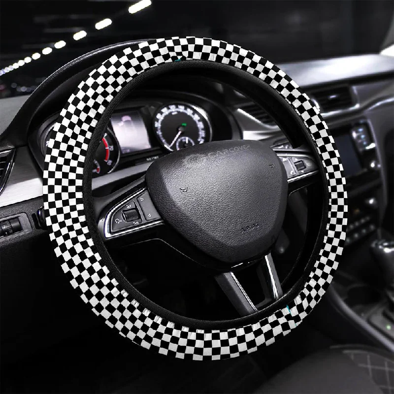 Checkerboard Steering Wheel Covers Custom Car Accessories