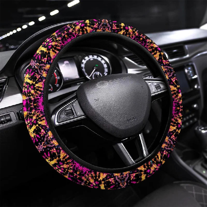 Crumple Tie Dye Steering Wheel Covers Custom Hippie Tie Dye Hippie Car Accessories