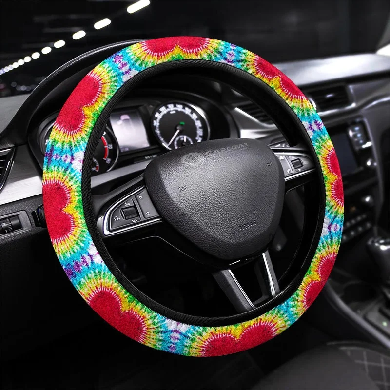 Heart Tie Dye Steering Wheel Covers Custom Hippie Tie Dye Hippie Car Accessories