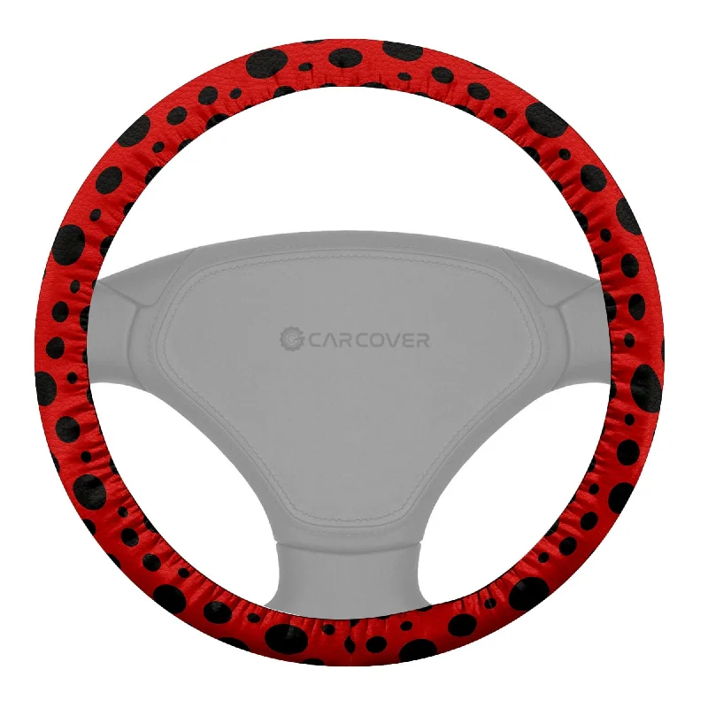 Lady Bug Steering Wheel Cover Custom Animal Skin Printed Car Interior Accessories