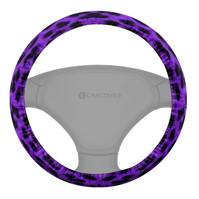 Purple Cheetah Skin Steering Wheel Cover Custom Printed Car Accessories