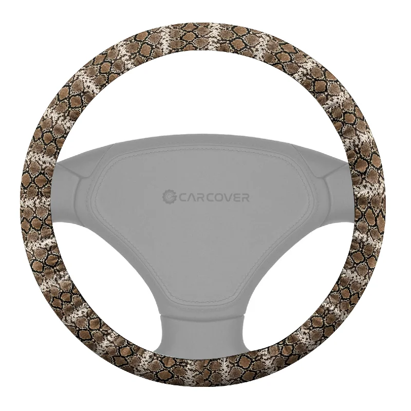 Python Skin Steering Wheel Cover Custom Animal Skin Printed Car Interior Accessories